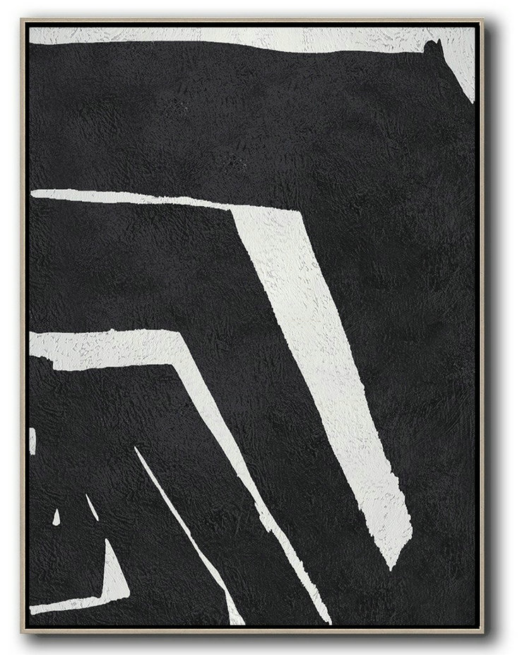 Acrylic Painting On Canvas,Black And White Minimal Painting On Canvas,Acrylic Painting Wall Art #E3G3